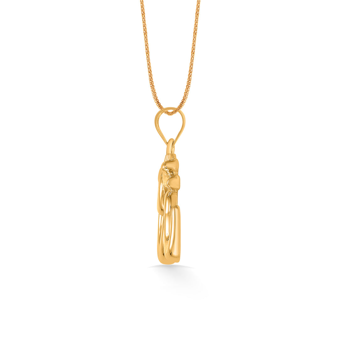 eternal om yellow gold religious unisex pendant