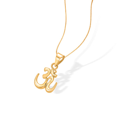 Eternal Om Yellow Gold Religious Unisex Pendant