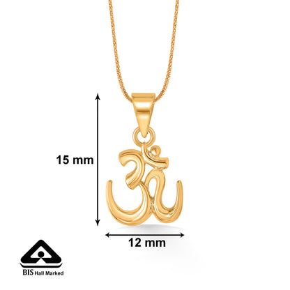 Eternal Om Yellow Gold Religious Unisex Pendant