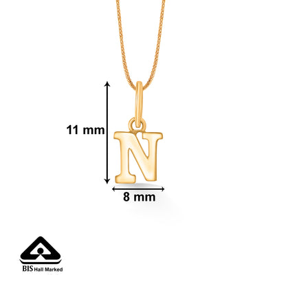 N Radiance Gold Alphabet Pendant
