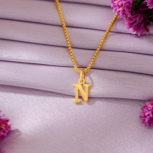 N Radiance Gold Alphabet Pendant