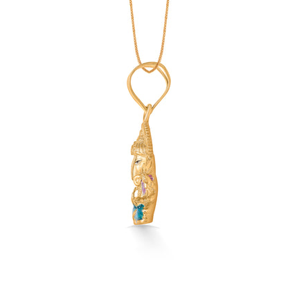 Auspicious Ganesha Yellow Gold Religious Unisex Pendant