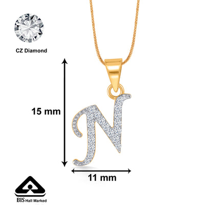 N Locket Luxe Gold Alphabet Pendant