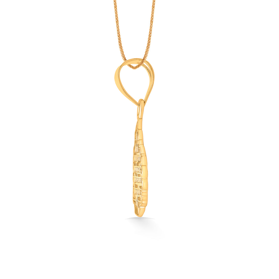 Maratha Rajmudra Yellow Gold Classic Pendant For Women