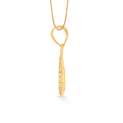 Maratha Rajmudra Yellow Gold Classic Pendant For Women