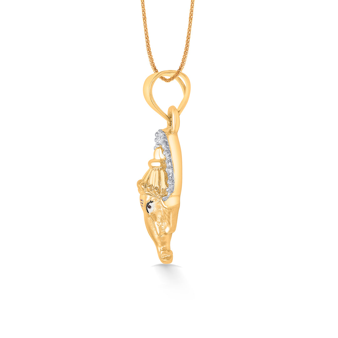 om radiance yellow gold religious unisex pendant