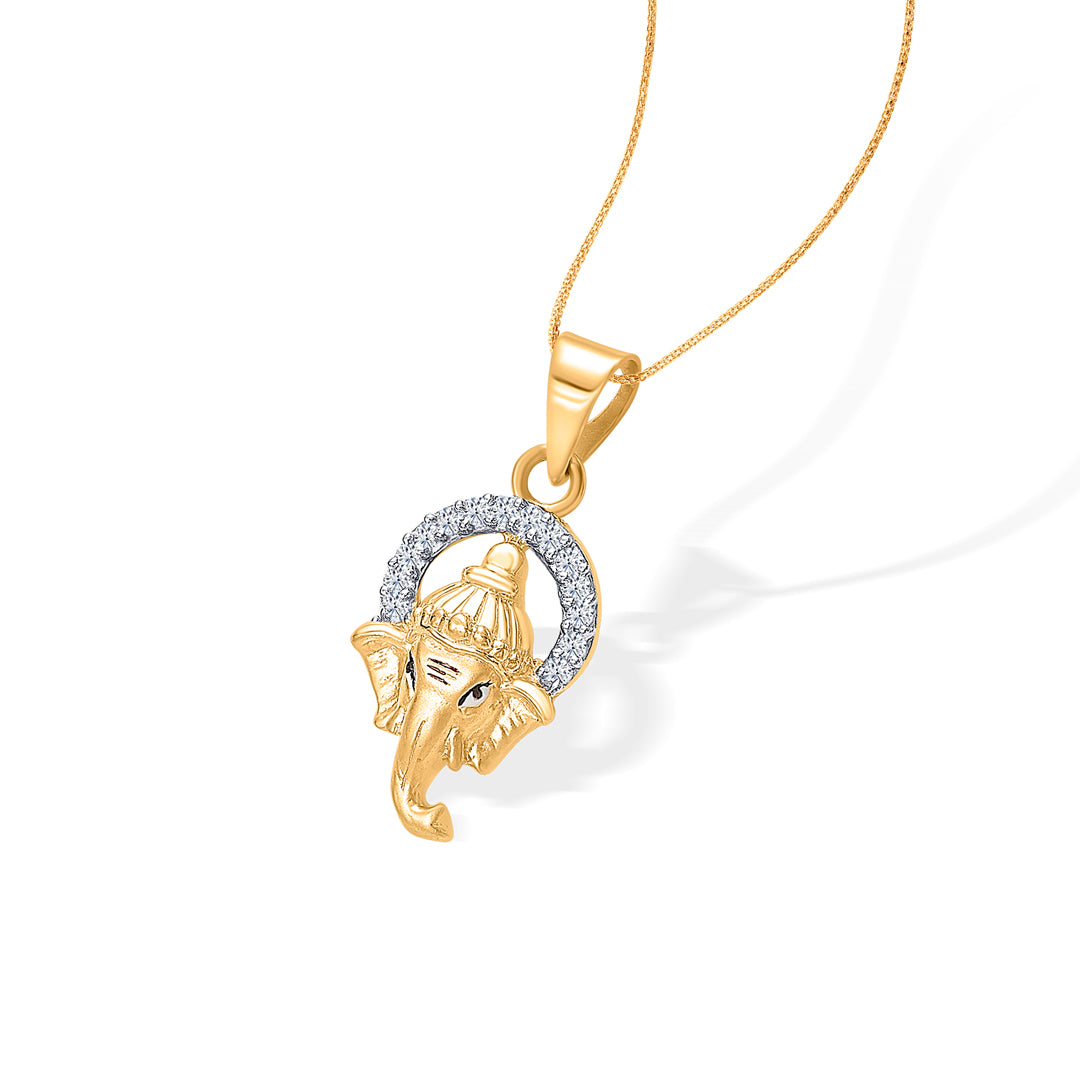 om radiance yellow gold religious unisex pendant