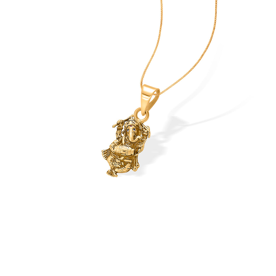 ganesha aura yellow gold religious unisex pendant