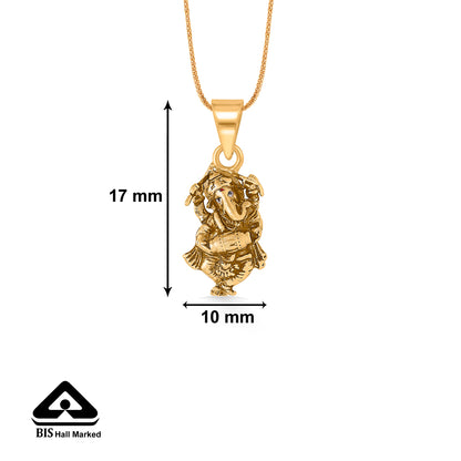 Ganesha Aura Yellow Gold Religious Unisex Pendant