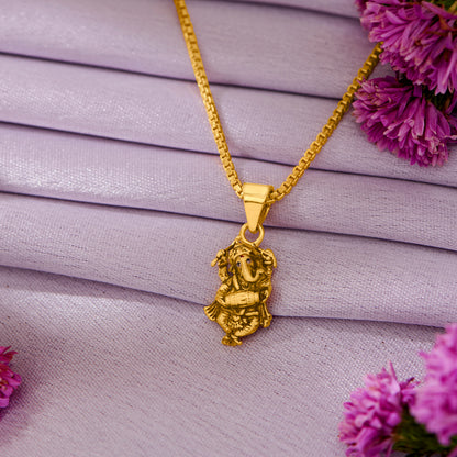 Ganesha Aura Yellow Gold Religious Unisex Pendant