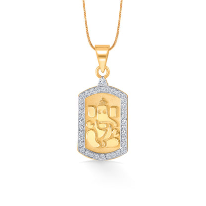 Chintamani Ganesha Yellow Gold Religious Unisex Pendant