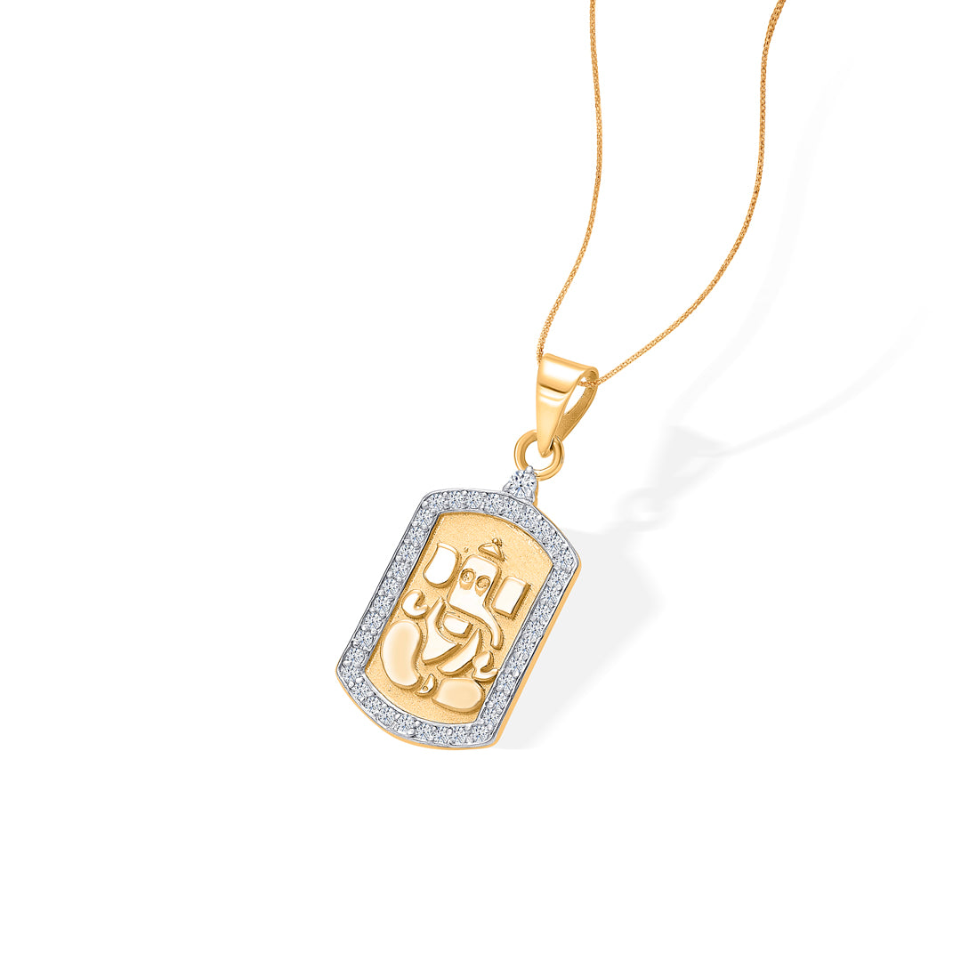 chintamani ganesha yellow gold religious unisex pendant