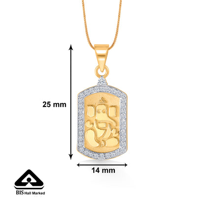 Chintamani Ganesha Yellow Gold Religious Unisex Pendant