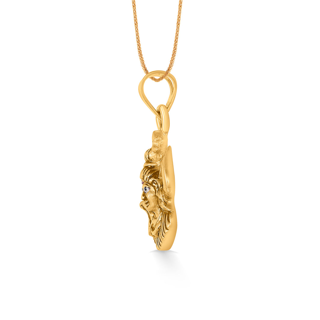 shiva yellow gold religious unisex pendant