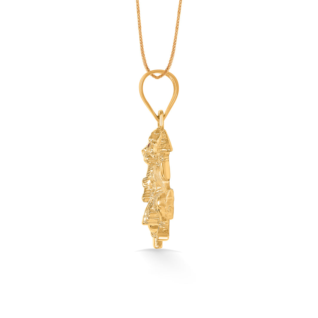 hanuman yellow gold religious unisex pendant