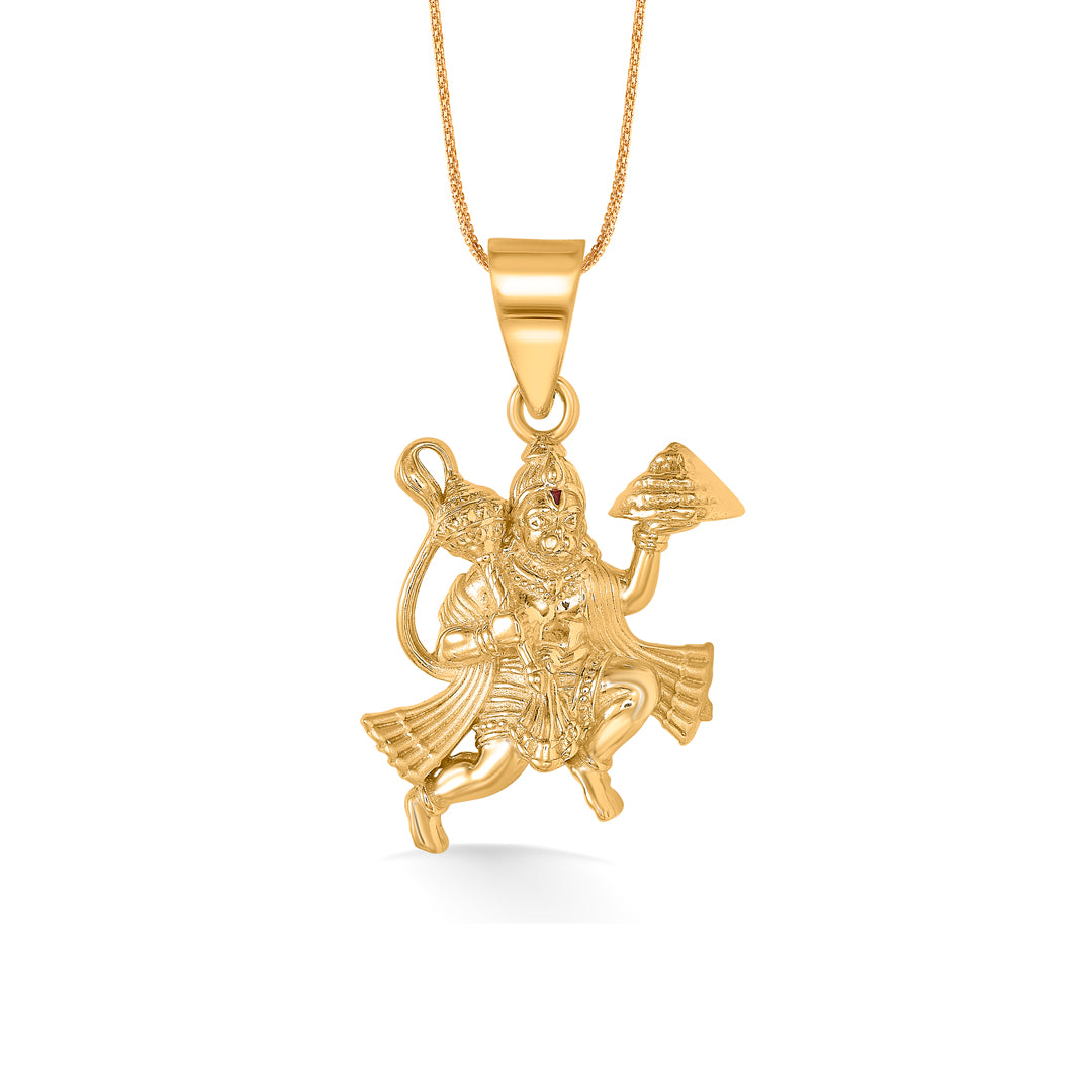 hanuman yellow gold religious unisex pendant