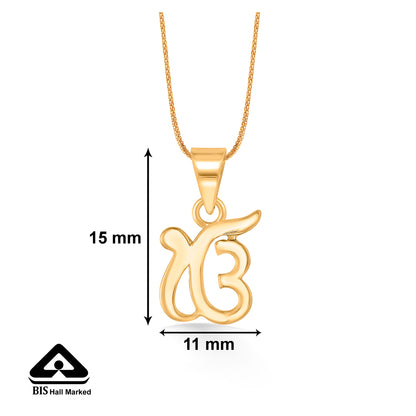 Ek Onkar Yellow Gold Religious Unisex Pendant