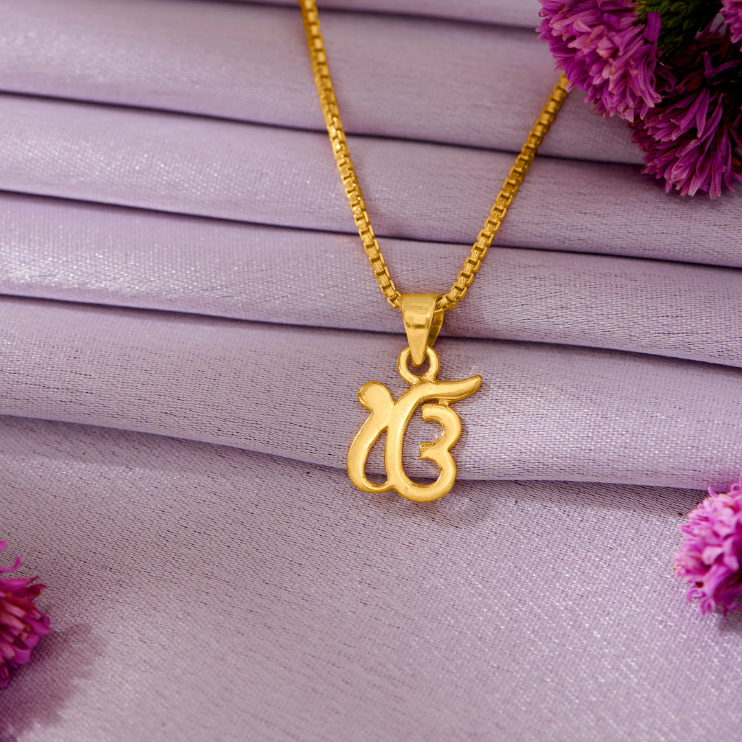 ek onkar yellow gold religious unisex pendant