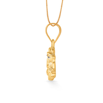 Divine Ganapati Yellow Gold Religious Unisex Pendant