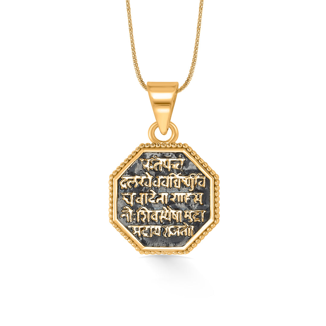 Hindavi Rajmudra Yellow Gold Classic Pendant For Women