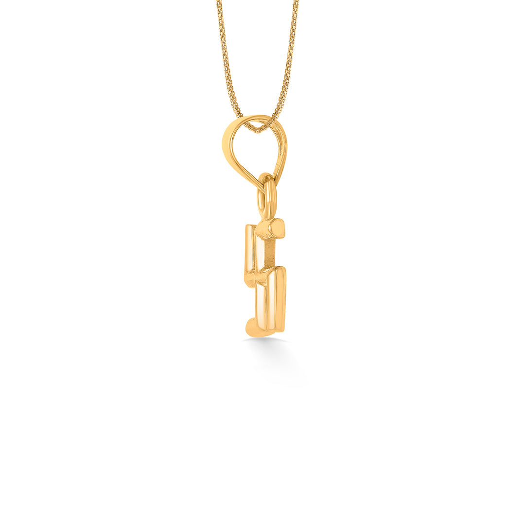 devine swastik yellow gold religious unisex pendant