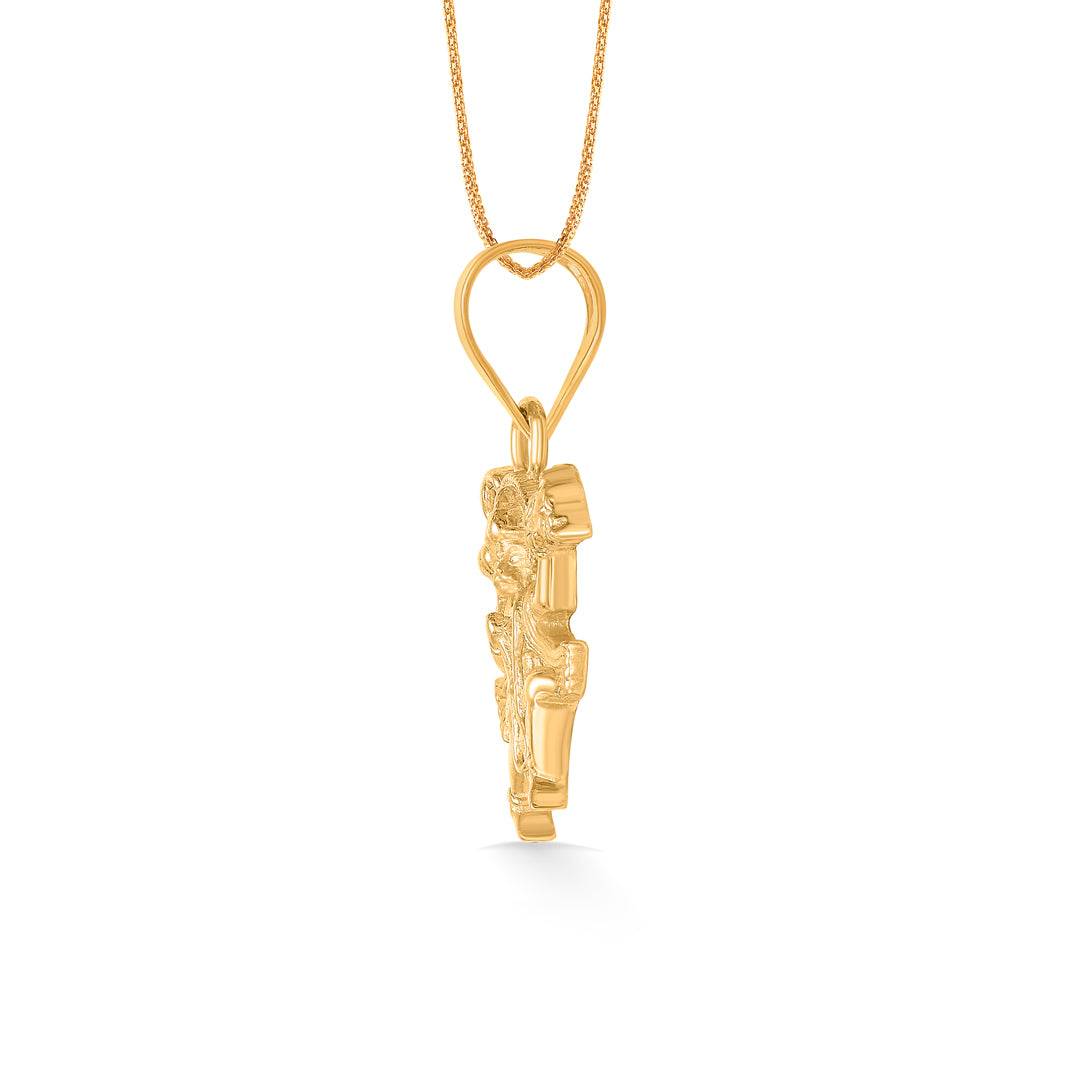 bajarangbali yellow gold religious unisex pendant