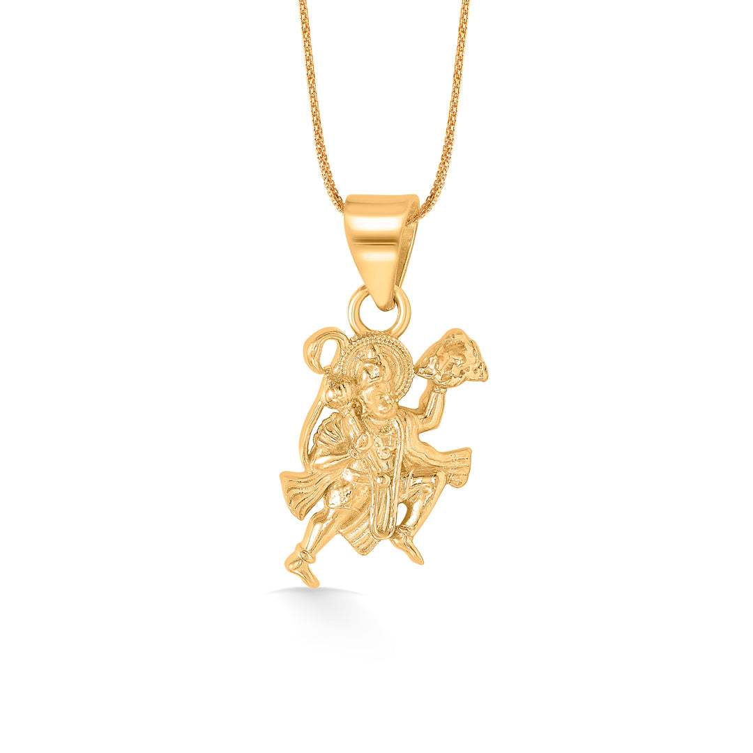 Bajarangbali Yellow Gold Religious Unisex Pendant