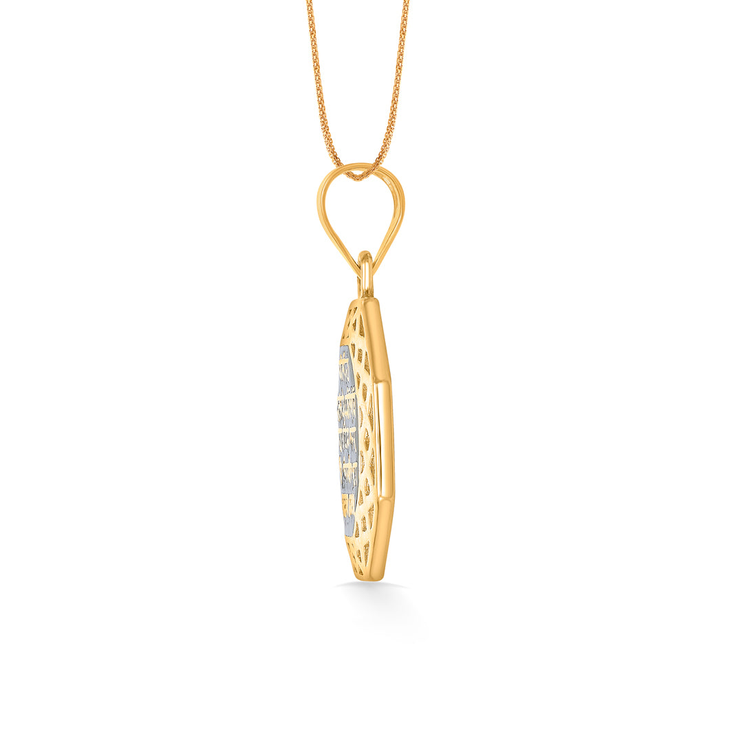 swarajya mudra yellow gold classic pendant for women