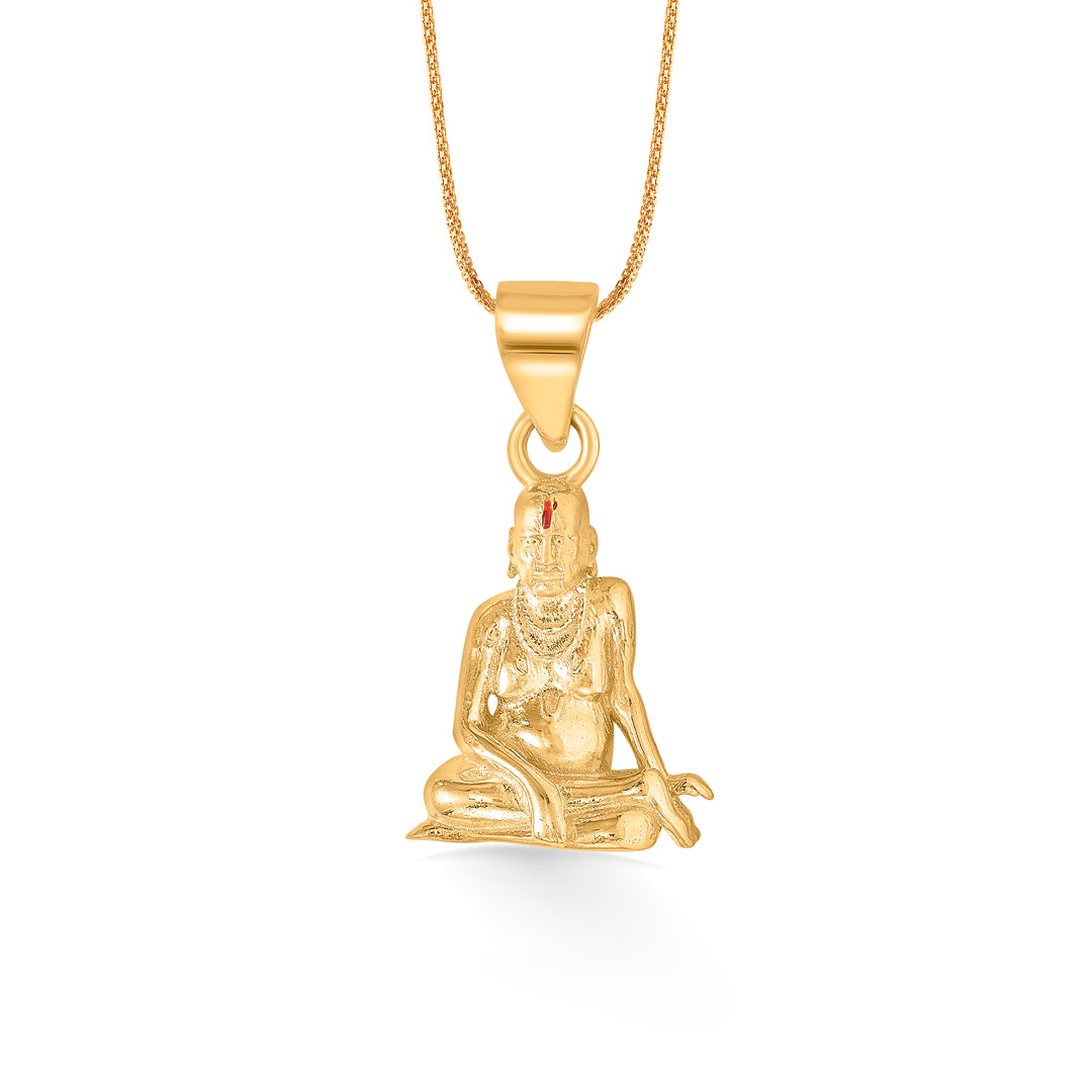 Shree Swami Smarth Yellow Gold Religious Unisex Pendant