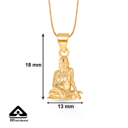 Shree Swami Smarth Yellow Gold Religious Unisex Pendant