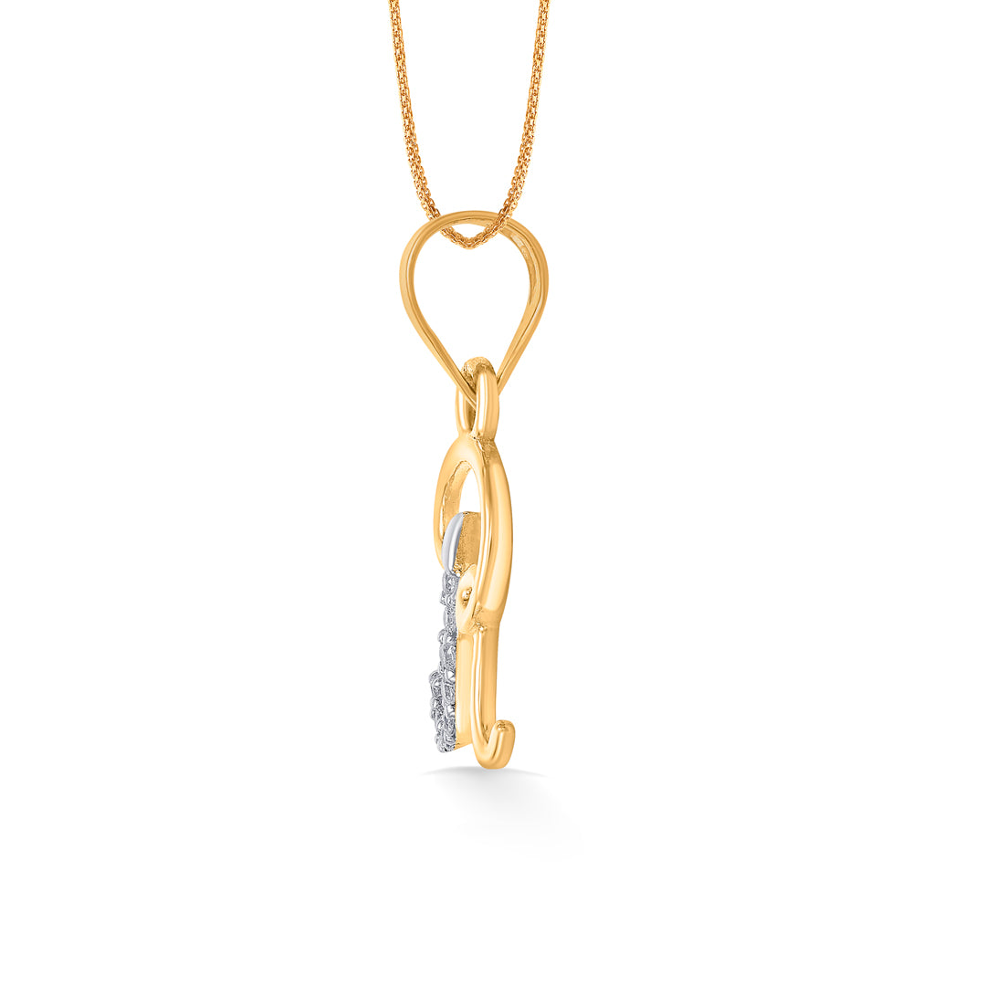 radiant r gold alphabet pendant