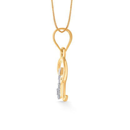Radiant R Gold Alphabet Pendant