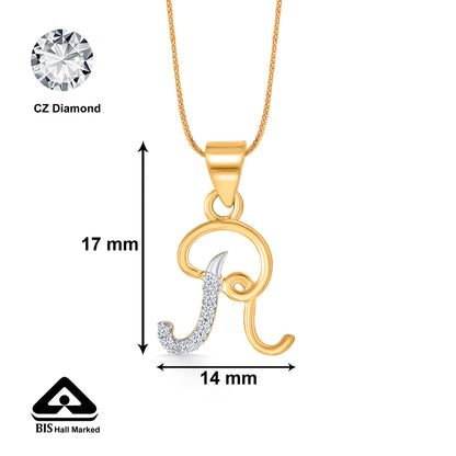 Radiant R Gold Alphabet Pendant