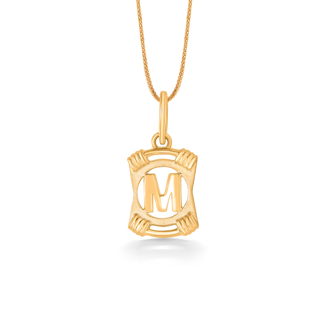 majestique m gold alphabet unisex pendant