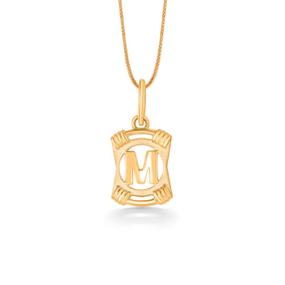Majestique M Gold Alphabet Unisex Pendant