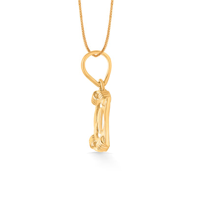 Majestique M Gold Alphabet Pendant