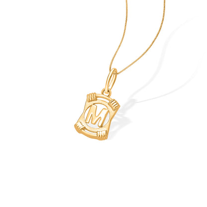 Majestique M Gold Alphabet Pendant