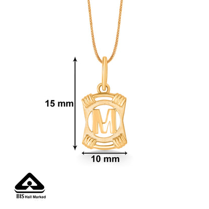 Majestique M Gold Alphabet Pendant