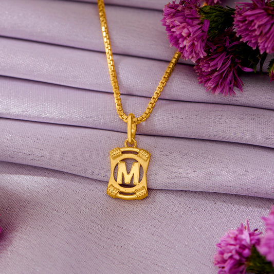 Majestique M Gold Alphabet Pendant