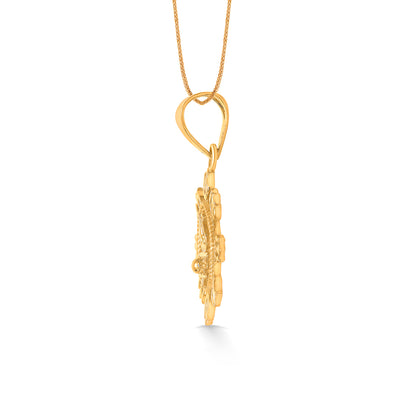 Devine Trishul Yellow Gold Religious Unisex Pendant