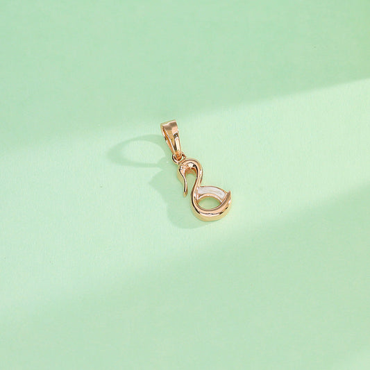 Ivory Swan Gold Pendant for Her