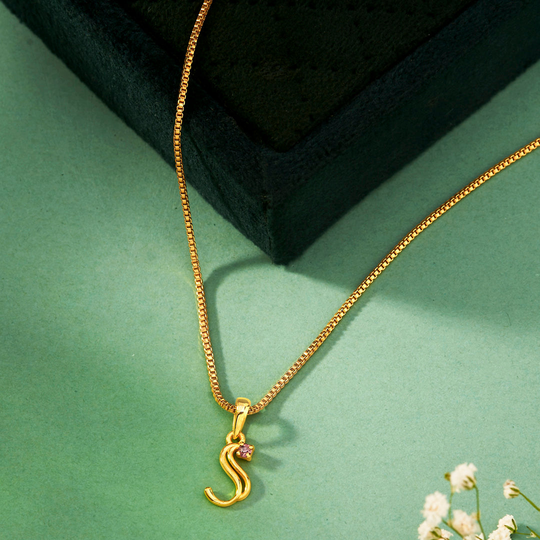 S Spark Gold Pendant