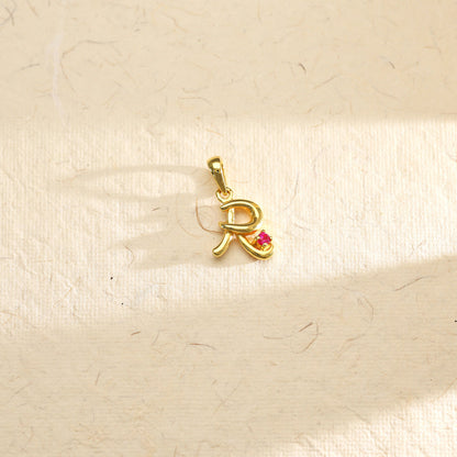 Polaris P Alphabet  Gold Pendant