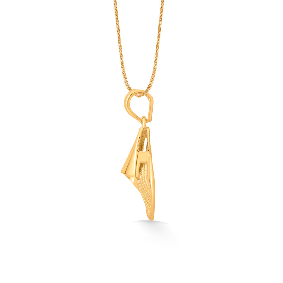amber rhombus classic gold pendant