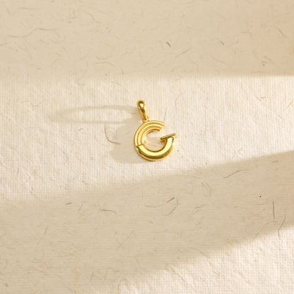 Graceful G Alphabet  Gold Pendant