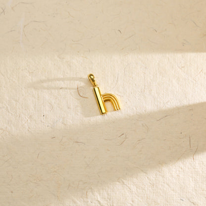 Heavenly H Alphabet  Gold Pendant