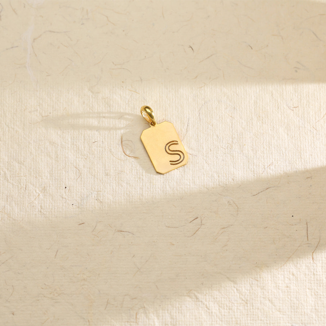 starry s alphabet  gold pendant