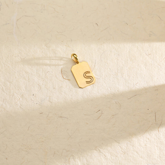Starry S Alphabet  Gold Pendant