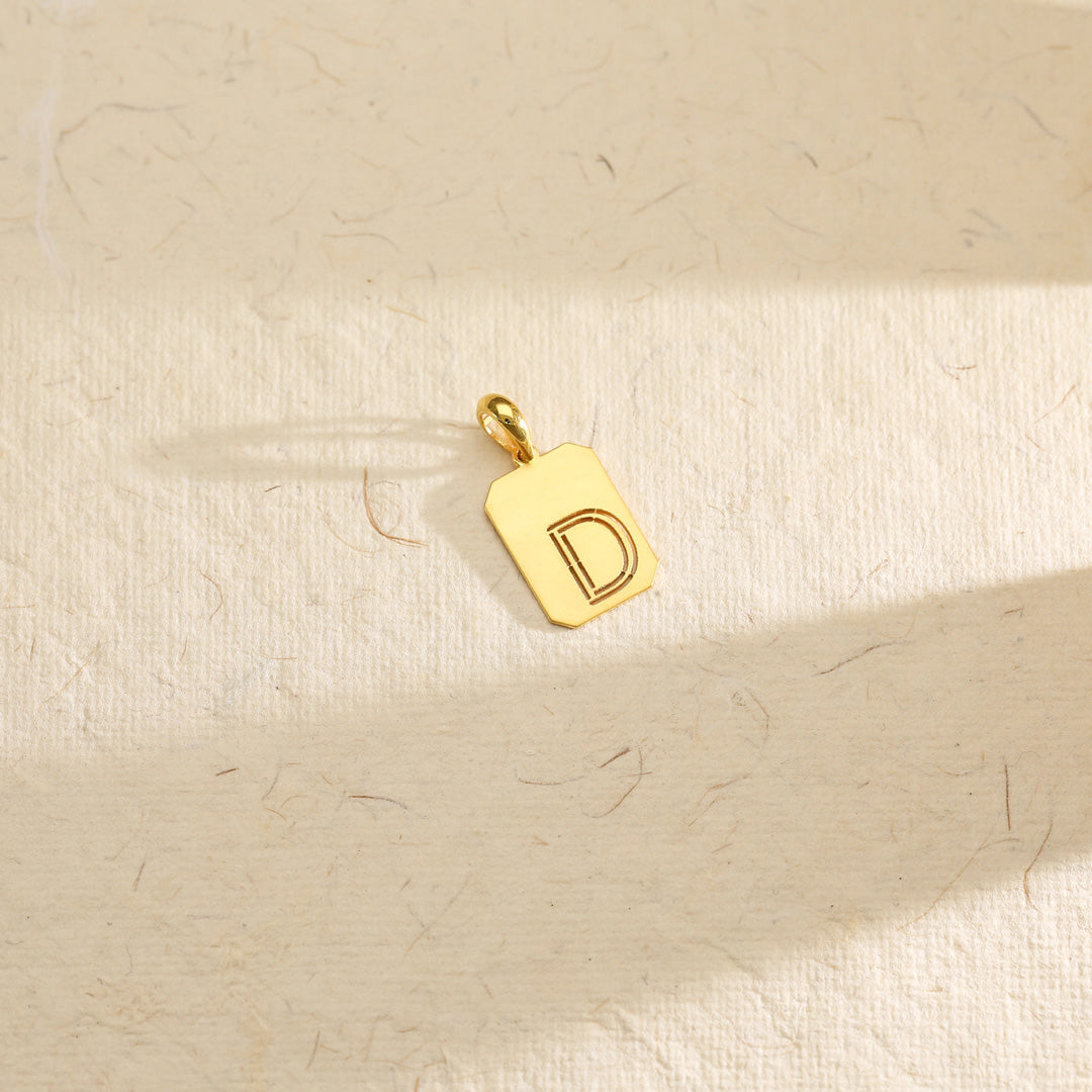 dazzle d alphabet gold pendant