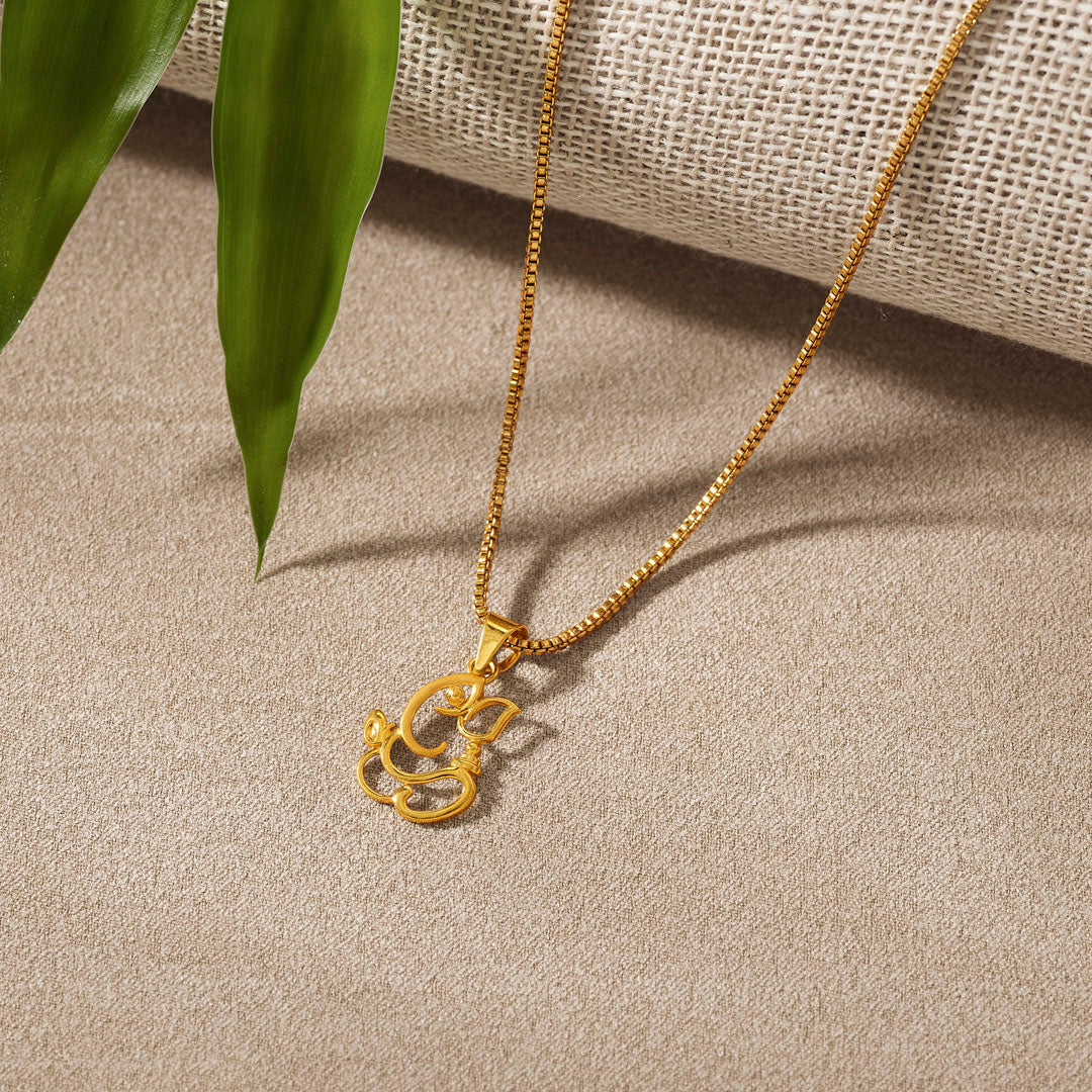 Ganesh Grace Religious Gold Pendant